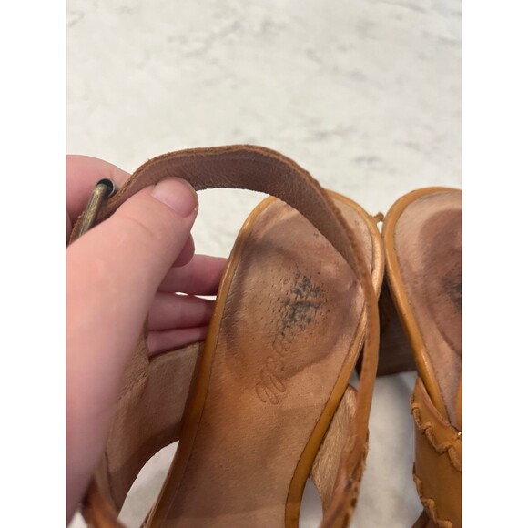 Madewell Angie Sandal 7 Stitched Straps Block Heel Tan - Picture 2 of 4